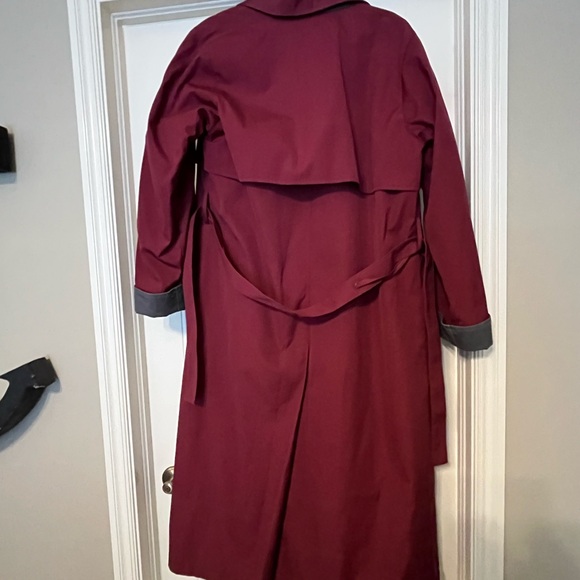 Elegant Burgundy Women's London Fog Coat - Picture 6 of 7